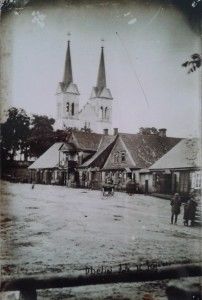 Miesto centrinės dalies vaizdas. Obelių gimnazijos muziejaus nuotrauka